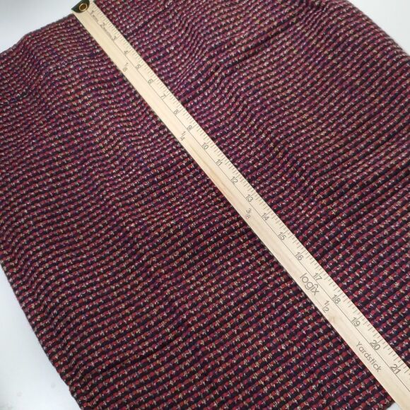 6 THE LIMITED RED TAN PURPLE BLUE WOVEN TEXTURED LINED CAREER SKIRT MEDIUM - Picture 11 of 11